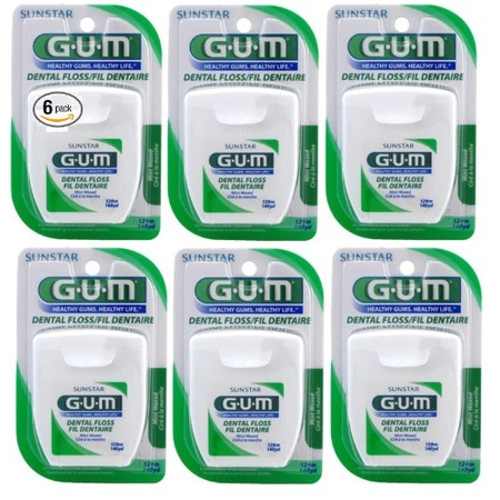 Gum Floss 140 Yds Mint (6 Pieces) Waxed