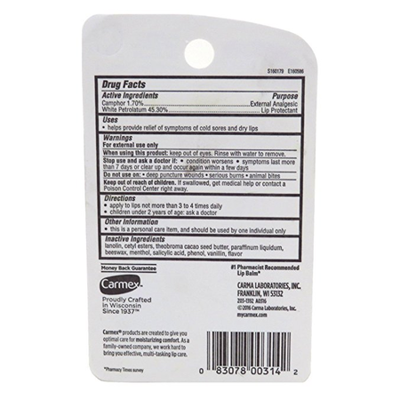 Carmex Lip Balm Tube Classic Medicated 0.35oz 3 Count