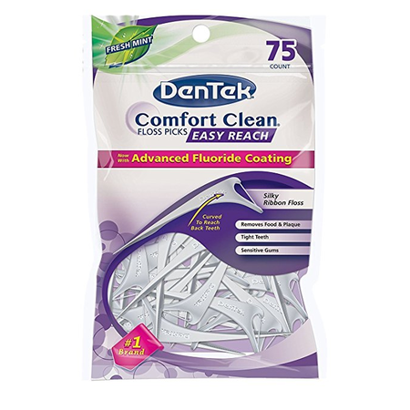 Dentek Floss Picks Comfort Clean Fresh Mint 75 Count