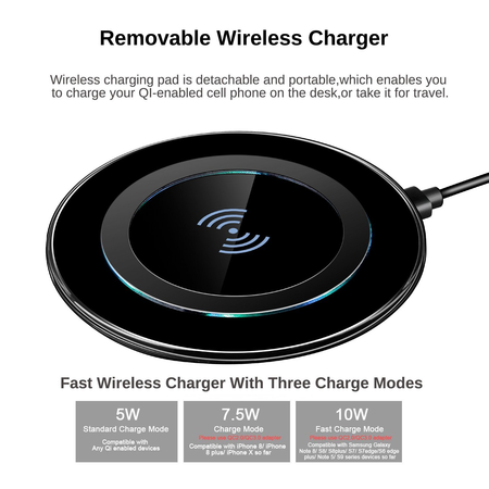 AnnBos Wireless Charger Dock,10W Multiple Devices Charging Station Organizer with Qi Cordless Charge Pad,USB Hub Stand Docking