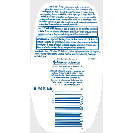 Johnsons Baby Cologne 6.6oz