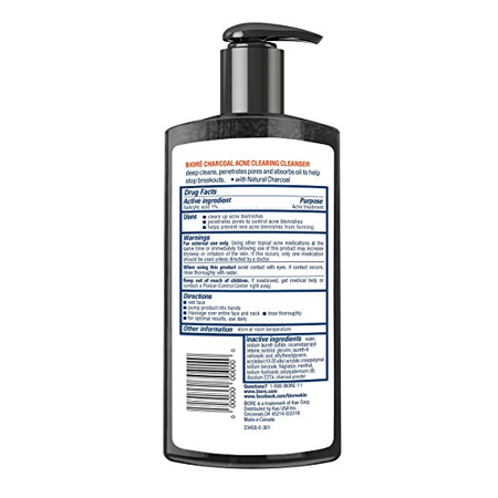 Biore Charcoal Acne Clearing Cleanser 6.77oz Pump