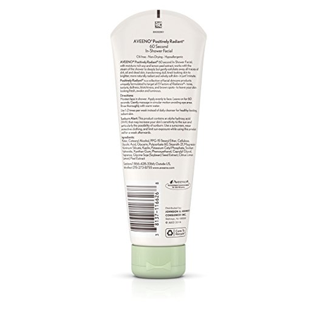 Aveeno Positively Radiant 60-Second In Shower Facial 5oz