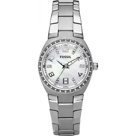 Fossil Ladies 3-Hand Stainless Steel MOP Dial Glitz Watch