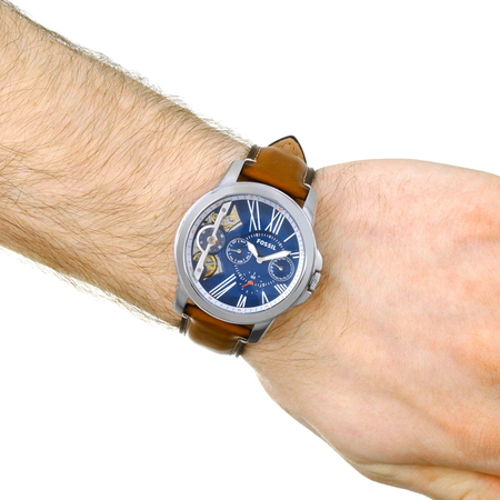 ​Đồng hồ Fossil Mens ME1161 Grant Twist Three-Hand Luggage Leather Watch