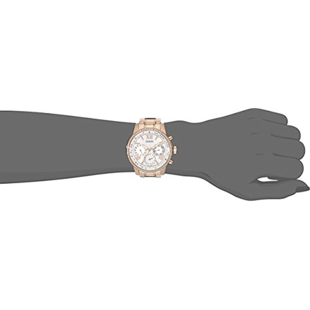 Đồng hồ GUESS Women's U0559L3 Sporty Rose Gold-Tone Stainless Steel Watch with Multi-function Dial and Pilot Buckle