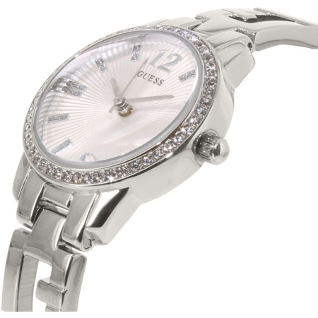 Đồng hồ GUESS Women's U0568L1 Iconci Silver-Tone Logo Watch with Genuine Crystals & Self-Adjustable Links