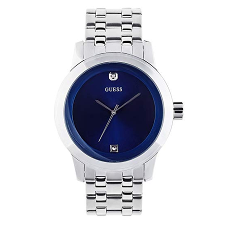 Đồng hồ GUESS Factory Men's Blue and Silver-Tone Diamond Dress Watch, NS