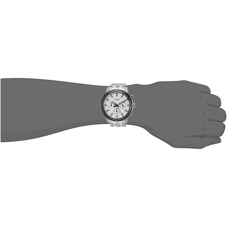Đồng hồ GUESS Men's U0801G1 Sporty Silver-Tone Stainless Steel Watch with Chronograph Dial and Pilot Buckle