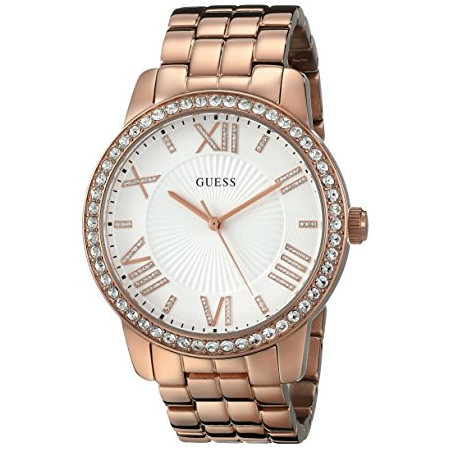 Đồng hồ GUESS Women's U0329L3 Dazzling Oversized Rose Gold-Tone Watch with Genuine Crystals