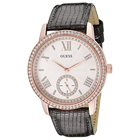 Đồng hồ GUESS Women's U0642L3 Classic Grey Watch with Genuine Leather Strap