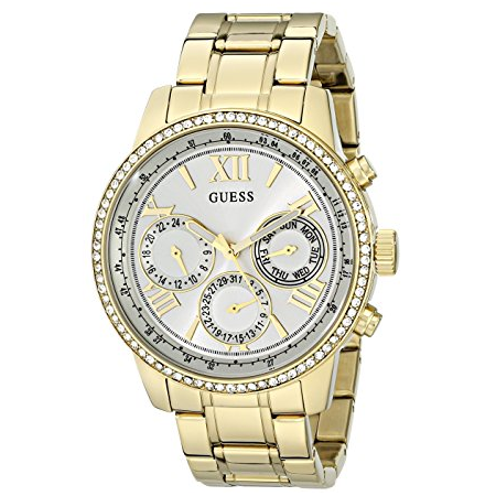Đồng hồ GUESS Women's U0559L2 Sporty Gold-Tone Stainless Steel Watch with Multi-function Dial and Pilot Buckle