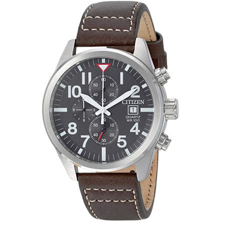 Đồng hồ Citizen Men's Quartz Brown Leather Watch