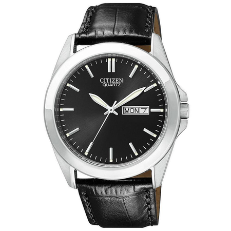Đồng hồ Citizen Men's Black Leather Strap Watch