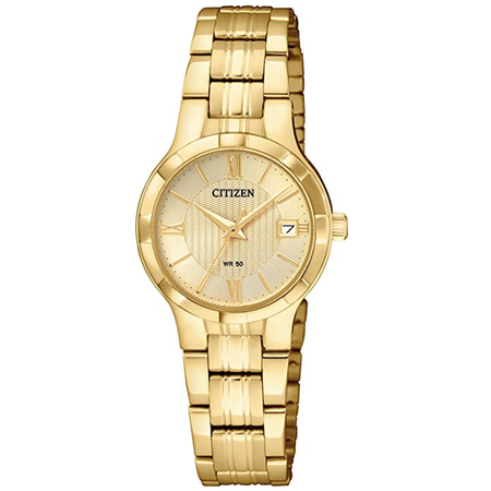 Citizen Women's Quartz Stainless Steel Casual Watch, Color Gold-Toned (Model: EU6022-54P)
