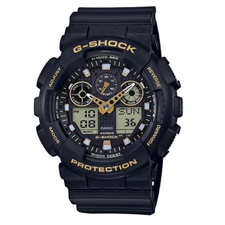 Đồng hồ Men's Casio G-Shock Analog-Digital Black Strap Watch GA100GBX-1A9
