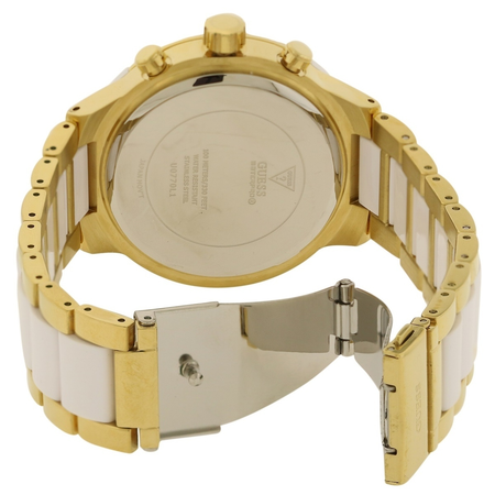 Đồng hồ GUESS Women's U0770L1 Sporty Gold-Tone Stainless Steel Watch with Multi-function Dial and Pilot Buckle