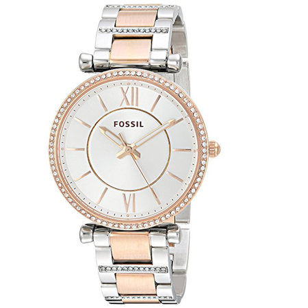 Đồng hồ Fossil Carlie Three-Hand Two-Tone Stainless Steel Watch