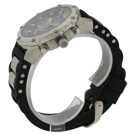 Đồng hồ GUESS Men's U0167G1 Sporty Silicone & Metal Silver-Tone Chronograph Watch