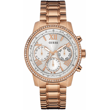 Đồng hồ GUESS Women's U0559L3 Sporty Rose Gold-Tone Stainless Steel Watch with Multi-function Dial and Pilot Buckle