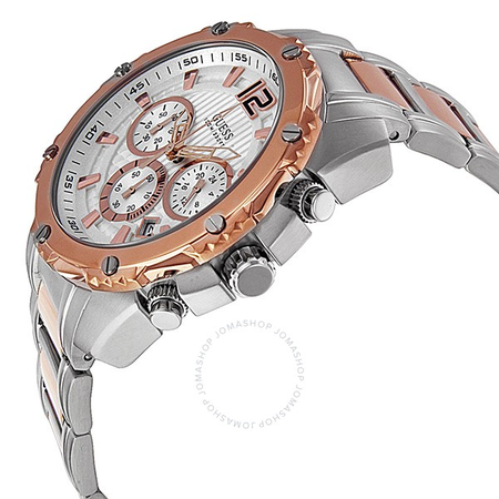 Đồng hồ Guess Chronograph Silver Dial Plated Stainless Steel Bracelet Men watch Japanese Quartz (U0165G2)