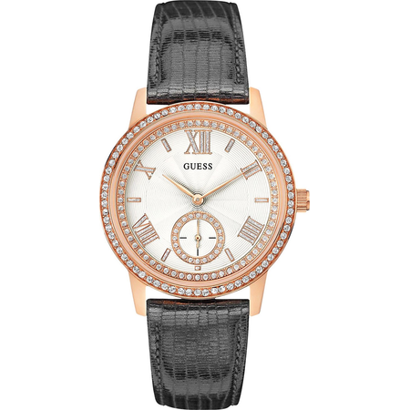 Đồng hồ GUESS Women's U0642L3 Classic Grey Watch with Genuine Leather Strap