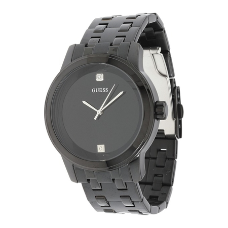 Đồng hồ GUESS Men's Stainless Steel Diamond Dial Bracelet Watch, Color: Black (Model: U12604G1)