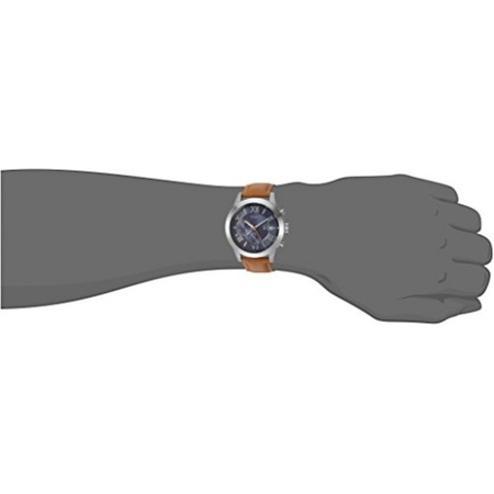 Đồng hồ GUESS Men's Stainless Steel Leather Casual Watch, Color: Brown (Model: U0669G3)