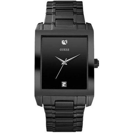 Đồng hồ GUESS Men's U12557G1 Classic Black IP Rectangular Diamond Accented Watch