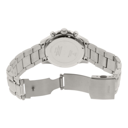 Đồng hồ GUESS Men's U0676G1 Silver-Tone Chronograph Watch with Black Dial