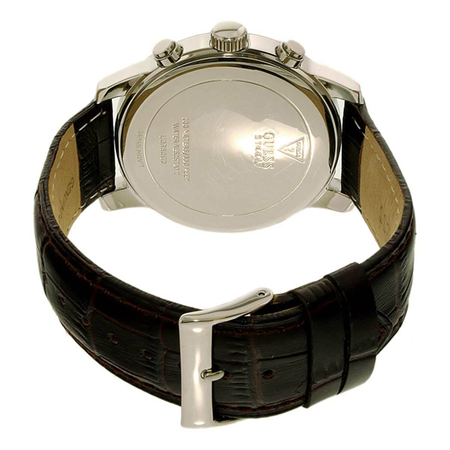 Đồng hồ GUESS Men's U0380G2 Dressy Stainless Steel Multi-Function Watch with Chronograph Dial and Genuine Leather Strap Buckle