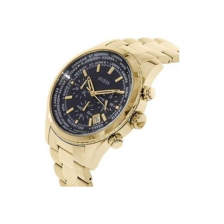 Đồng hồ GUESS Men's U0602G1 Dressy Gold-Tone Stainless Steel Multi-Function Watch with Chronograph Dial and Deployment Buckle