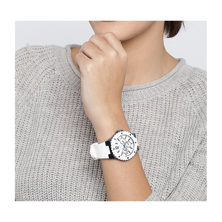 Đồng hồ GUESS STEEL W0149L6,Ladies Multi-Function,White Tone,Stainless Steel Case,Silicone Strap,50m WR