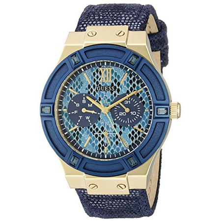 Đồng hồ GUESS Women's U0289L3 Iconic Indigo Blue & Gold-Tone Multi-Function Watch