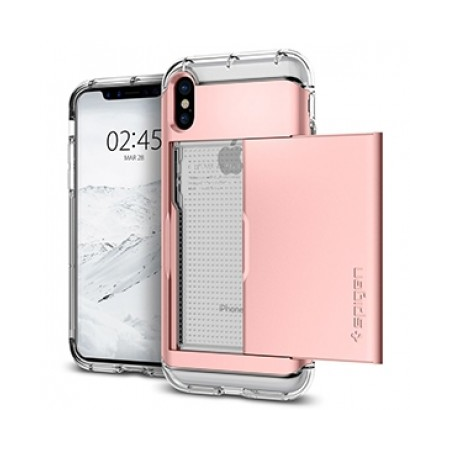 Spigen Crystal Wallet Case for Apple iPhone X - Rose Gold