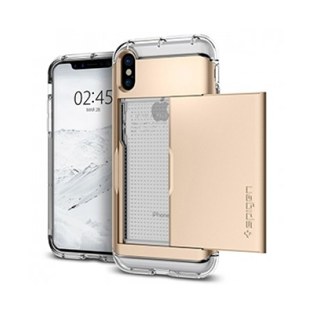 Spigen Crystal Wallet Case for Apple iPhone X - Champagne Gold