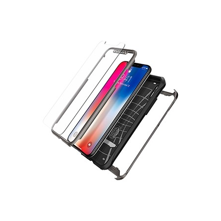 Spigen Reventon Case w/ Tempered Glass for Apple iPhone X - Gunmetal