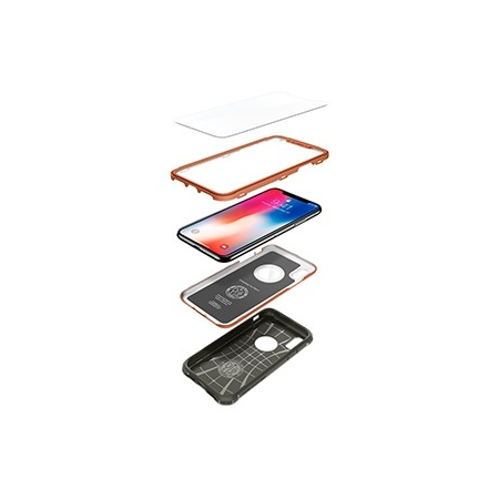 Spigen Pro Guard Case w/ Tempered Glass for Apple iPhone X - Black