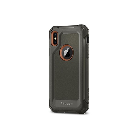 Spigen Pro Guard Case w/ Tempered Glass for Apple iPhone X - Army Green