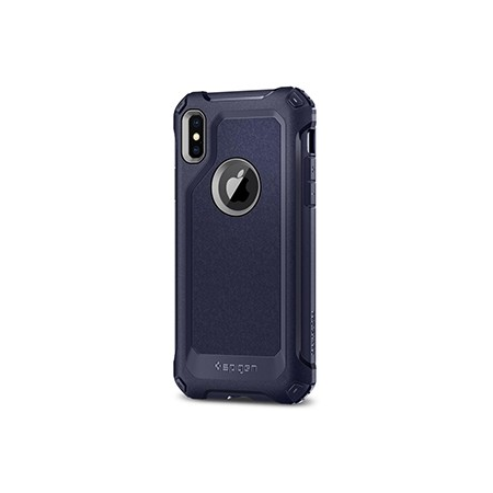 Spigen Pro Guard Case w/ Tempered Glass for Apple iPhone X - Midnight Blue