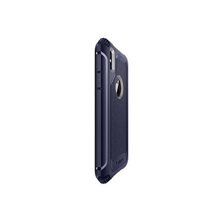 Spigen Pro Guard Case w/ Tempered Glass for Apple iPhone X - Midnight Blue