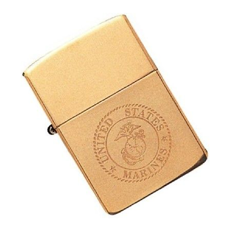 Solid Brass Marine Corps Zippo Lighter