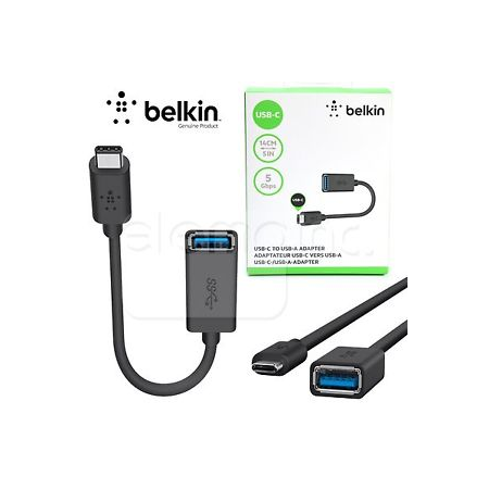 Dây cáp BELKIN USB-C to USB-A Adapter 14cm/5IN - 5 Gbps Black NEW