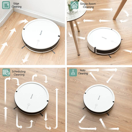 Robot lau nhà Costway Robot Vacuum Cleaner, Smart Strong Suction Cleaner Smart, App Controls & WiFi-Connected, HEPA Filter, Super Quiet Self-Charging