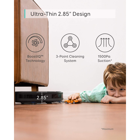 Robot lau nhà eufy [BoostIQ] RoboVac 12, Upgraded, Super-Thin, 1500Pa Strong Suction, Quiet, Self-Charging Robotic