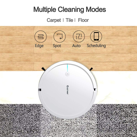 Robot lau nhà Costway Robot Vacuum Cleaner, Smart Strong Suction Cleaner Smart, App Controls & WiFi-Connected, HEPA Filter, Super Quiet Self-Charging