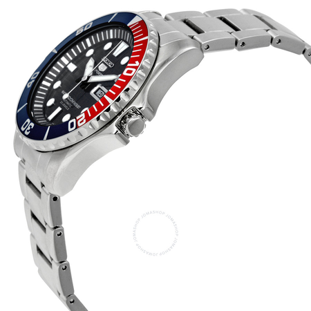 Seiko 5 Dark Blue Dial Diver Stainless Steel Automatic Pepsi Bezel Men's Watch SNZF15