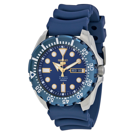 Seiko Diver Automatic Blue Dial Blue Rubber Men's Watch SRP605K2