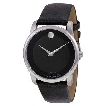 Movado Museum Black Dial Black Leather Men's Watch 0606502