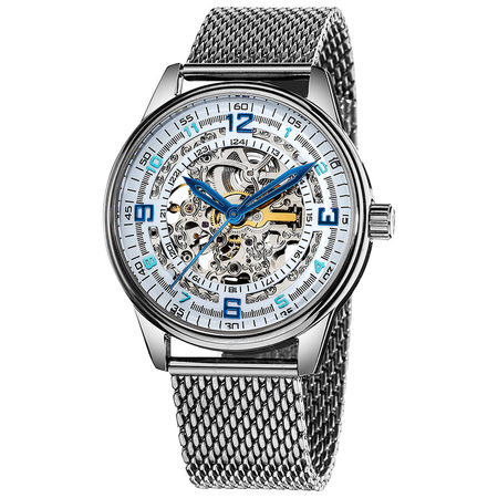 Akribos XXIV Akribos Automatic Skeleton Dial Stainless Steel Men's Watch AK446SS